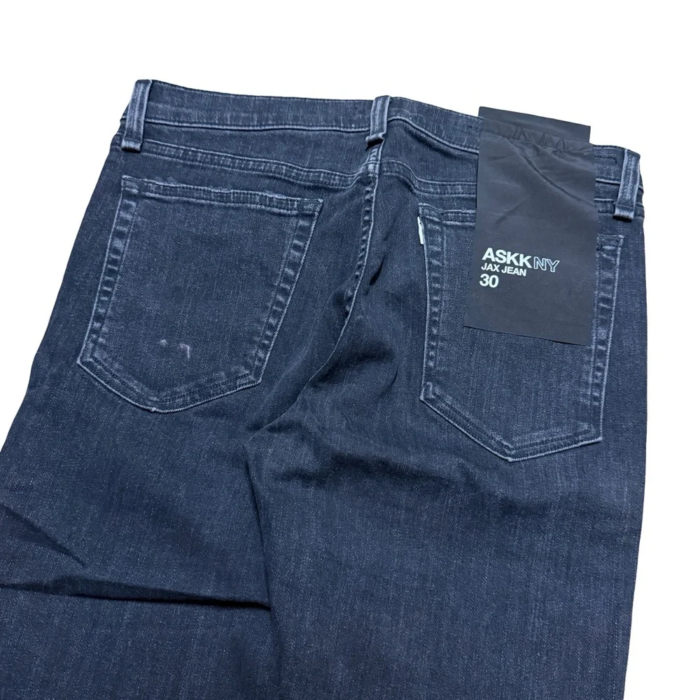 Women’s Brand New ASKK NY Skinny Jax Black Denim Distressed Jeans Size 30